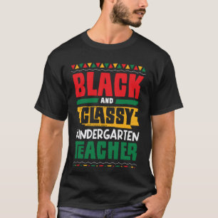 Camiseta Maestra de jardín de infantes negra y elegante His