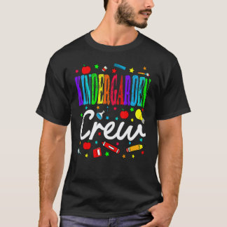 Camiseta Maestra de Kinder Crew Estudiantes Niños Atrás