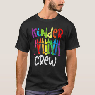 Camiseta Maestra de Kinder Crew Kindergarten 1er Día de Esc