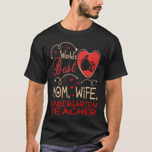 Camiseta Maestra de Kindergarten de la mejor esposa de mamá