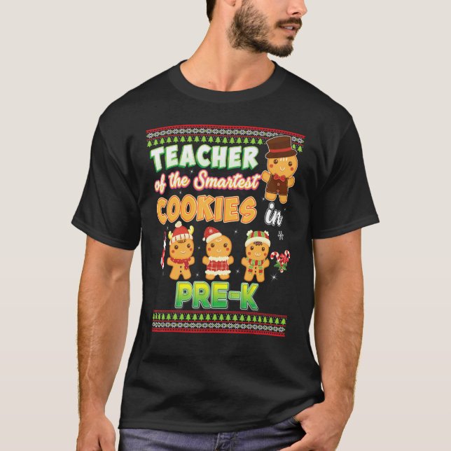 Camiseta Maestra De Las Cookies Más Inteligentes En Navidad (Anverso)