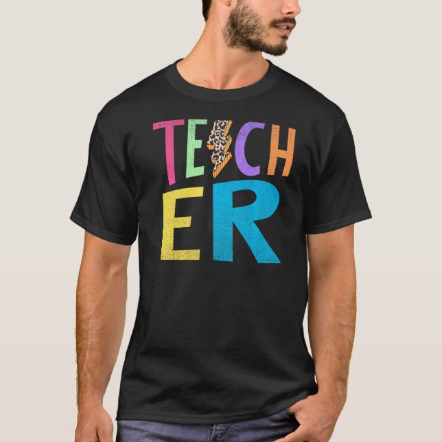 Camiseta Maestra de Leopard Lightning Bolt con problemas (Anverso)