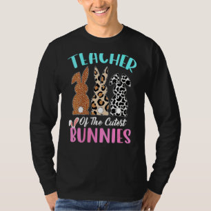 Camiseta Maestra De Los Cutes Bunnies Leopard Rabbit Bunny
