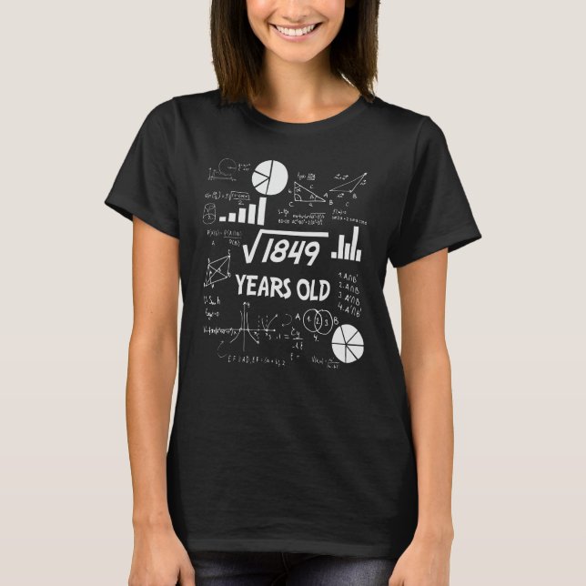 Camiseta Maestra de matemáticas de cumpleaños de 43 años re (Anverso)