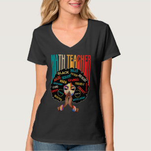 Camiseta Maestra de matemáticas negra amor afro melanina af
