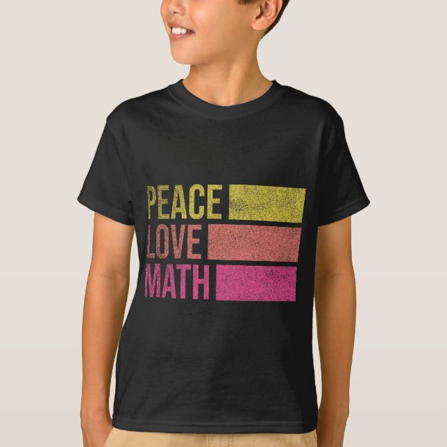Camiseta Maestra de matemáticas, paz, matemáticas (Anverso)