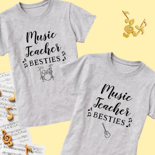 Camiseta Maestra de Música Besties Drum Percusation Mejor A