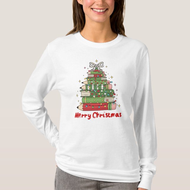 Camiseta Maestra de Navidad de Feliz (Anverso)