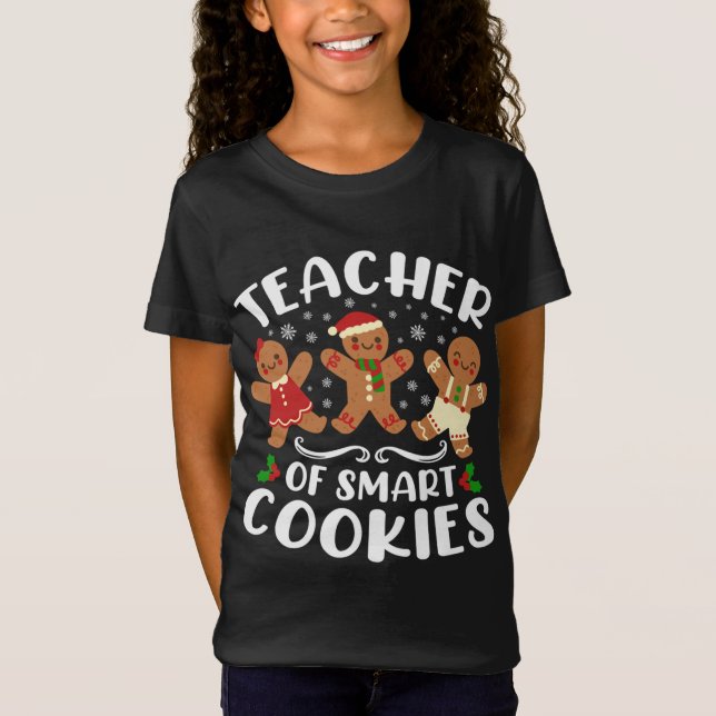 Camiseta Maestra de Navidades de cookies inteligentes con c (Anverso)