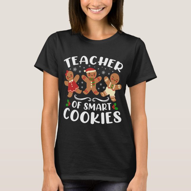 Camiseta Maestra de Navidades de cookies inteligentes con c (Anverso)