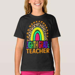 Camiseta Maestra De Octavo Grado, Leopardo Arcoiris