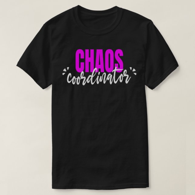 Camiseta Maestra de padres divertida coordinadora del caos (Diseño del anverso)