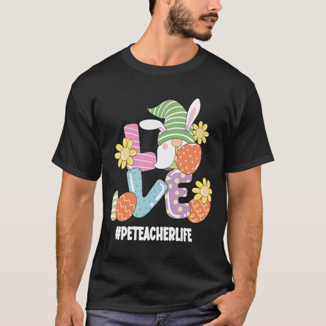 Camiseta Maestra de PE Cute Pascua Gnome Primavera Gnomie (Anverso)