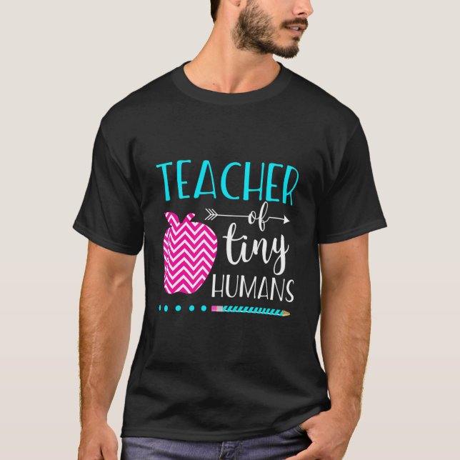 Camiseta Maestra De Pequeños Humanos Encantada De Camisas E (Anverso)