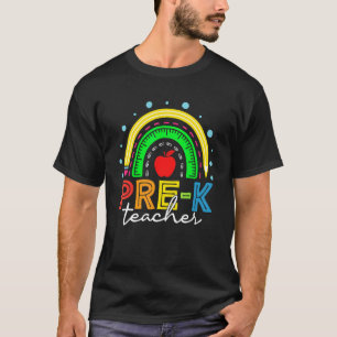 Camiseta Maestra de Pre K Rainbow Regreso a la Escuela Prim