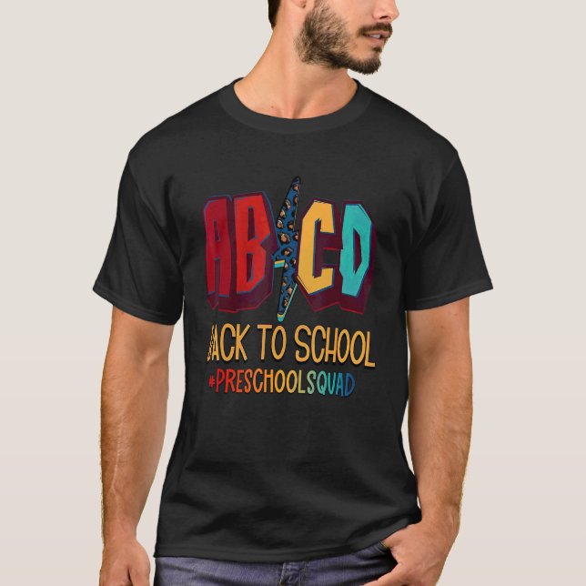 Camiseta Maestra De Preescolar Abcd Regreso A La Escuela (Anverso)