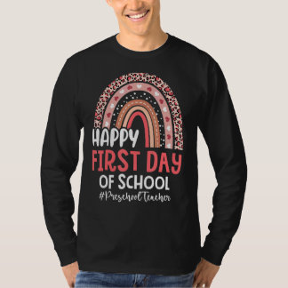 Camiseta Maestra De Preescolar Boho Arcoiris De Nuevo Día A