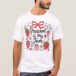 Camiseta Maestra de Preescolar es Mi Pasión Fresa Primer Dí