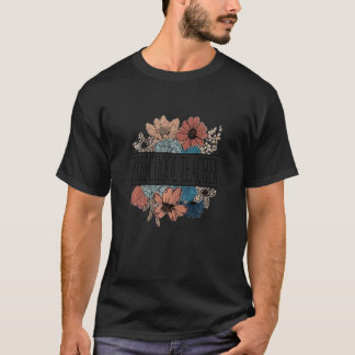 Camiseta Maestra de preescolar para mujeres Flor retro para