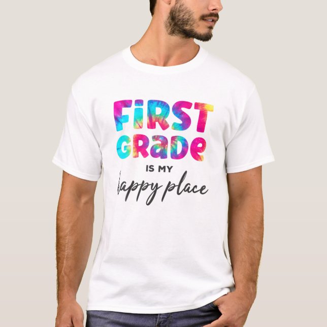 Camiseta Maestra De Primer Grado De Arcoiris Tye De Primer  (Anverso)