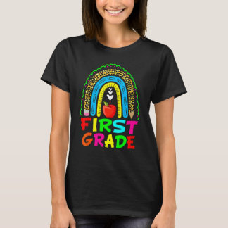 Camiseta Maestra De Primer Grado De Leopardo Del Arcoiris D