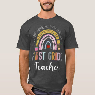 Camiseta Maestra de primer grado Enseña Amor Inspira Boho R