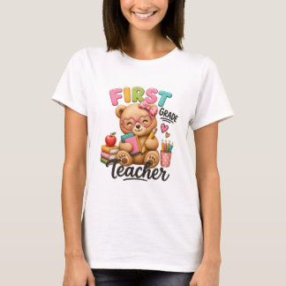 Camiseta Maestra de Primer Grado | Oso de Peluche Adorable