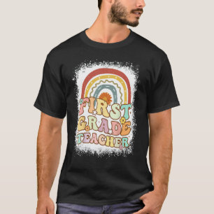 Camiseta Maestra de primer grado Retro Groovy Enseñanza de