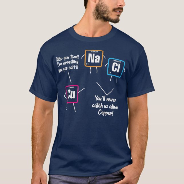 Camiseta Maestra De Química Científica Funny Cu Na Cl (Anverso)