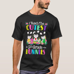 Camiseta Maestra de quinto grado Bunnies Día de Pascua Tees