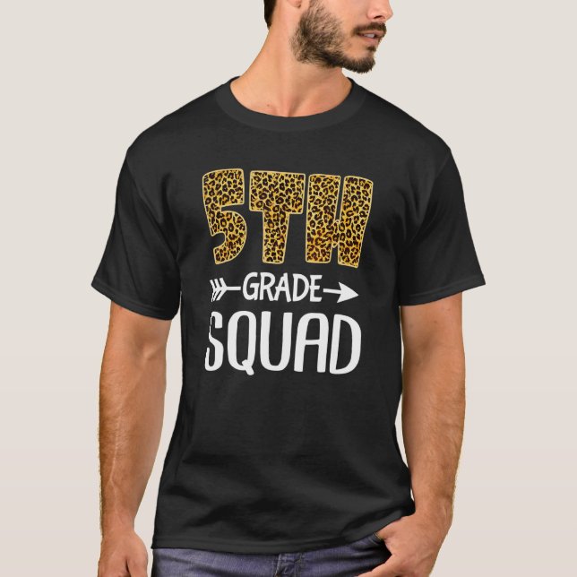 Camiseta Maestra de quinto grado de Leopardo Escuadrón (Anverso)