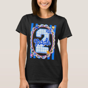 Camiseta Maestra de segundo grado a rayas retro 2do grado e