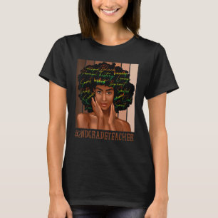 Camiseta Maestra de segundo grado afroamericanas de raza ne