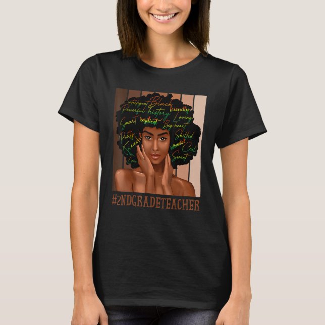 Camiseta Maestra de segundo grado afroamericanas de raza ne (Anverso)
