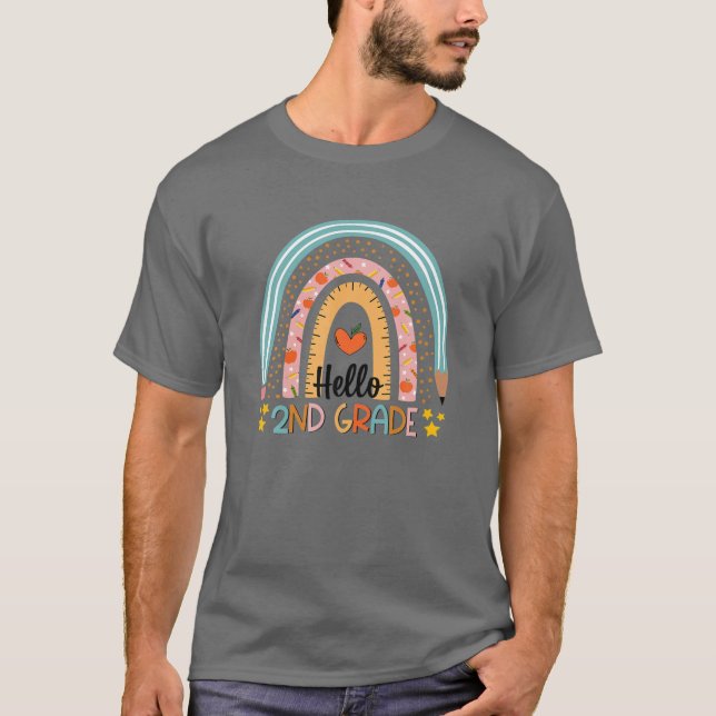 Camiseta Maestra De Segundo Grado En Arcoiris (Anverso)