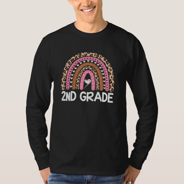 Camiseta Maestra de Segundo Grado Leopardo Arcoíris 2do Gra (Anverso)