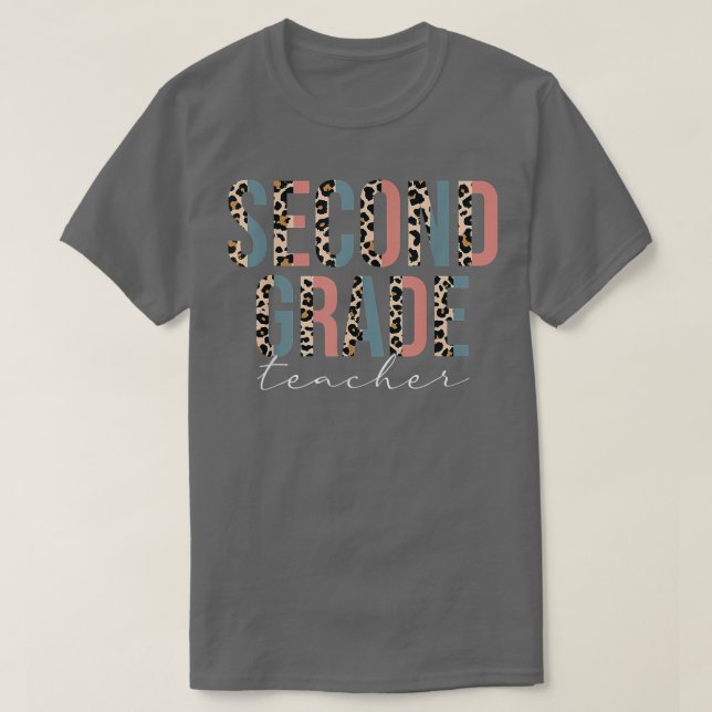 Camiseta Maestra de segundo grado Leopardo de segundo grado (Diseño del anverso)
