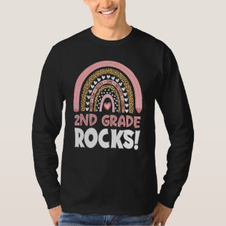 Camiseta Maestra de segundo grado roca Chica leopardo del a