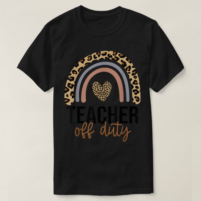 Camiseta Maestra De Servicio En El Leopardo Arcoiris El Día (Diseño del anverso)
