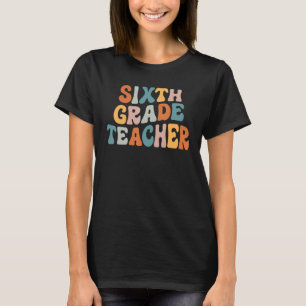 Camiseta Maestra de sexto grado de Retro Groovy Enseñanza d