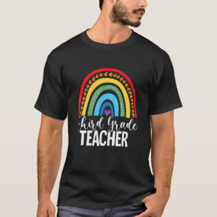 Camiseta Maestra De Tercer Grado Arcoiris De Vuelta A La Es