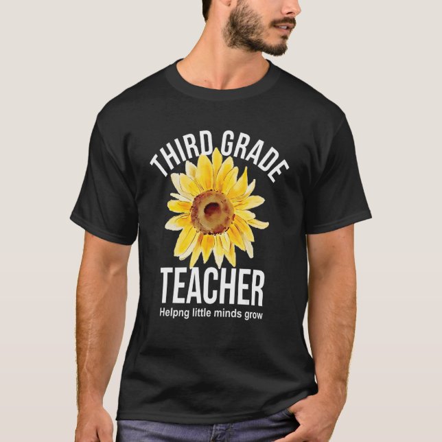 Camiseta Maestra de tercer grado de girasol ayuda a las men (Anverso)