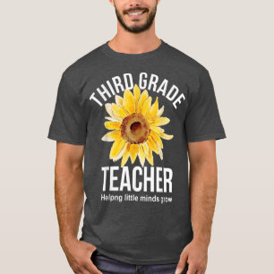 Camiseta Maestra de tercer grado de girasol ayuda a las men