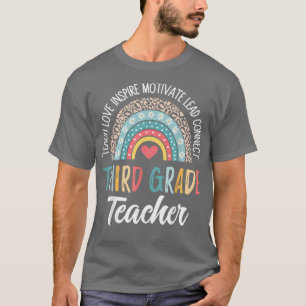 Camiseta Maestra de tercer grado Enseña Amor Inspira Boho R