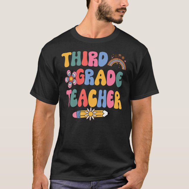 Camiseta Maestra de tercer grado Groovy Maestra de tercer g (Anverso)
