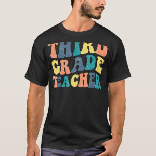 Camiseta Maestra De Tercer Grado Groovy Primer Día De La Es