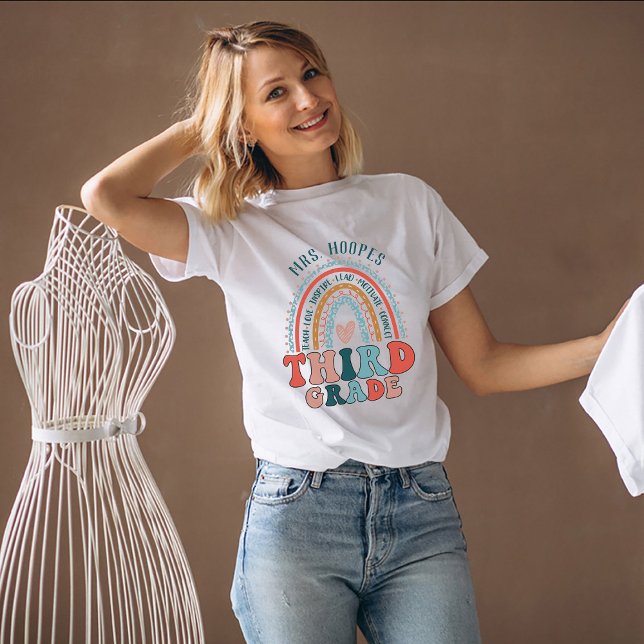 Camiseta Maestra de tercer grado obsequio personalizado Boh (Subido por el creador)