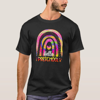 Camiseta Maestra de tinte de arcoiris Boho saluda al preesc