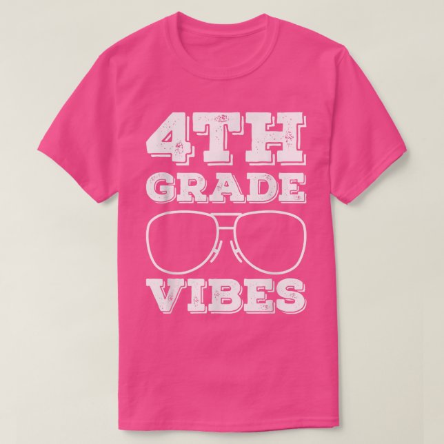 Camiseta Maestra De Vibes De 4º Grado De Vuelta A La Escuel (Diseño del anverso)
