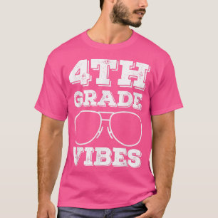 Camiseta Maestra De Vibes De 4º Grado De Vuelta A La Escuel
